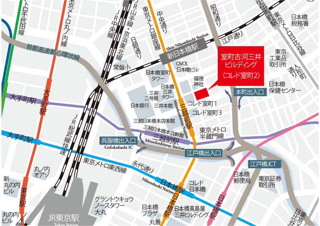 J-FLEC機構ビル(室町古河三井ビルディング)周辺の地図